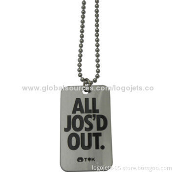 Iron/Aluminum/Brass Dog Tags with Soft Enamel Color Filling and Printing
